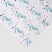 2e Verjaardag Dusty Blue Seahorse Gepersonaliseerd Tissuepapier (Detail)
