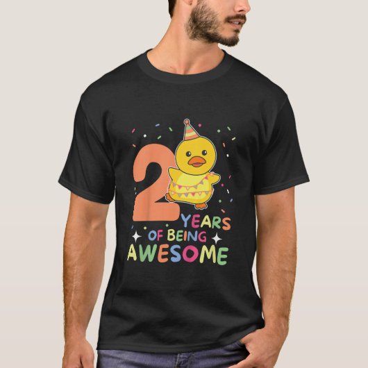 2e verjaardag eend voor kinderen van 2 jaar oud t-shirt (Voorkant)