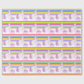 2e verjaardag : eenhoorn - kunstregenboogverpakkin cadeaupapier (Vlak)