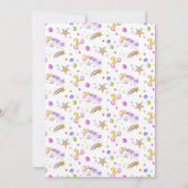 2e verjaardag Eenhoorn met taart uitnodiging (Achterkant)