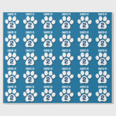 2e verjaardag Eigen naam BLAUW Afdrukken P05 Cadeaupapier (Vlak)