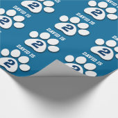 2e verjaardag Eigen naam BLAUW Afdrukken P05 Cadeaupapier (Hoek)