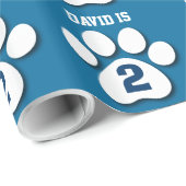 2e verjaardag Eigen naam BLAUW Afdrukken P05 Cadeaupapier (Rol Hoek)