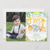 2e Verjaardag Feest Dieren Safari Oerwoud Afbeeldi Kaart (Voorkant)