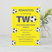 2e Verjaardag Feest Voetbal Gele Jongens Sport Kaart (Staand voorkant)