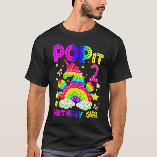 2e verjaardag Fidget Speelgoed Pop Birthday Girl 2 T-shirt (Voorkant)