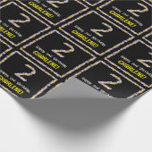 2e verjaardag: Floral Flowers Number, Custom Name Cadeaupapier (Hoek)