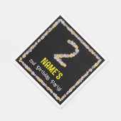 2e verjaardag: Floral Flowers Number, Custom Name Servet (Hoek)