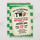 2e verjaardag Football van de sport Ticket Rustic  Kaart (Voorkant / Achterkant)
