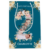 2e verjaardag Foto Blauwgroen Collage Blue Yellow  Medium Cadeauzakje