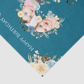 2e verjaardag Foto Collage Blauwgroen Blauw Gele B Tissuepapier (Detail)