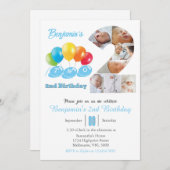 2e verjaardag foto collage nummer 2 Jongen Kaart (Voorkant / Achterkant)