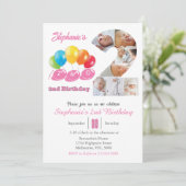 2e verjaardag foto collage nummer 2 Meisje Kaart (Staand voorkant)