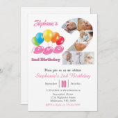 2e verjaardag foto collage nummer 2 Meisje Kaart (Voorkant / Achterkant)