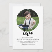 2e verjaardag foto Eenvoudig Modern Minimal Afbeel Kaart (Voorkant)
