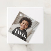 2e verjaardag foto - twee bedankjes labels (In situ)