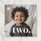 2e verjaardag foto - twee bedankjes labels (Voorkant)