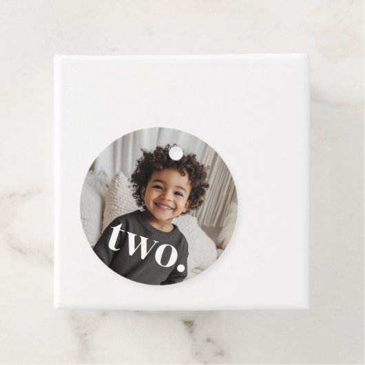 2e verjaardag foto - twee bedankjes labels (In situ)