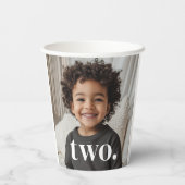 2e verjaardag foto - twee papieren bekers (Achterkant)