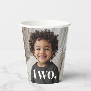 2e verjaardag foto - twee papieren bekers