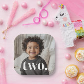 2e verjaardag foto - twee papieren bordje (Feest)