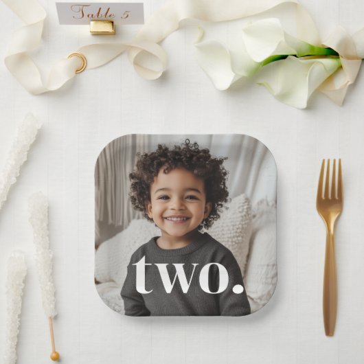 2e verjaardag foto - twee papieren bordje (Huwelijk)