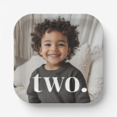 2e verjaardag foto - twee papieren bordje (Voorkant)