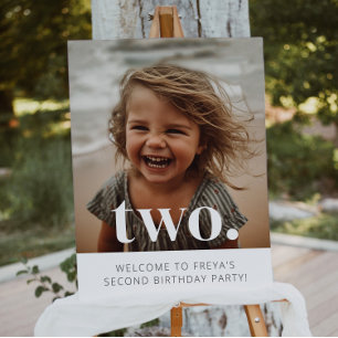 2e Verjaardag Foto Welkomstbord Poster