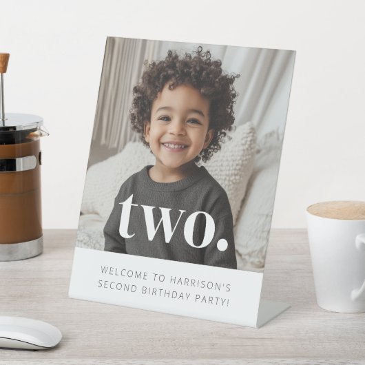 2e Verjaardag Foto Welkomstbord Reclamebord Met Voetstuk (Insitu)