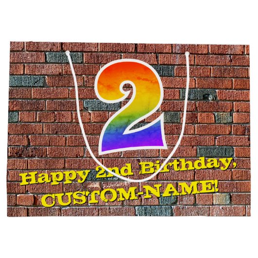 2e verjaardag: Fun, door graffiti geïnspireerde re Groot Cadeauzakje (Achterkant)