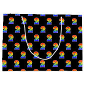 2e verjaardag: Fun Rainbow Event Number 2 Pattern Groot Cadeauzakje (Achterkant)
