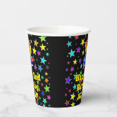 2e verjaardag: Fun Stars Pattern en Rainbow 2 Papieren Bekers (Links)