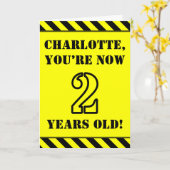 2e verjaardag: Fun Stencil Style Text, aangepaste  Kaart (Gele Bloem)