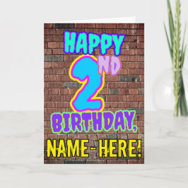 2e verjaardag - Fun, Urban Graffiti geïnspireerd K Kaart