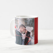 2e verjaardag garnet donkerrood hart foto op maat koffiemok (Voorkant links)