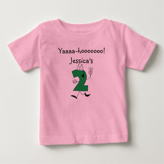 2e verjaardag Gepersonaliseerd T-shirt (Voorkant)