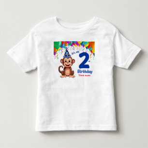 2e Verjaardag gepersonaliseerd T-shirt, Monkey Par Kinder Shirts