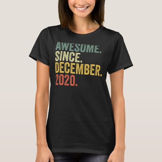 2e verjaardag Geweldige sinds december 2020 2 jaar T-shirt (Voorkant)