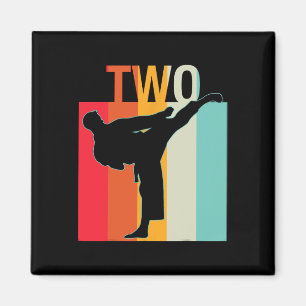 2e Verjaardag Gift Karate Retro Taekwondo Martial Magneet