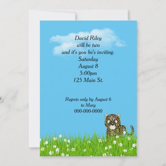 2e verjaardag Giraffe in gras Kaart (Achterkant)