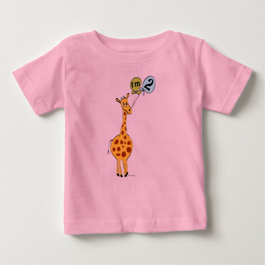 2e verjaardag Giraffe met luchtballonnen (Voorkant)