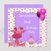 2e verjaardag Giraffe van Birthday Spots Cupcake B Kaart (Voorkant / Achterkant)