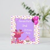 2e verjaardag Giraffe van Birthday Spots Cupcake B Kaart (Staand voorkant)