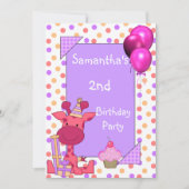 2e verjaardag Giraffe van Birthday Spots Cupcake B Kaart (Voorkant)