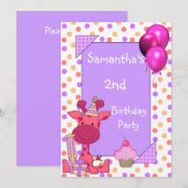 2e verjaardag Giraffe van Birthday Spots Cupcake B Kaart (Voorkant / Achterkant)