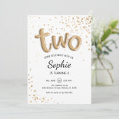 2e verjaardag - Gold White Kaart (Staand voorkant)