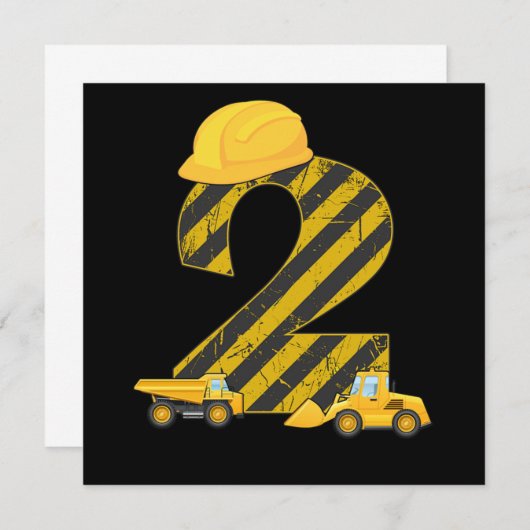 2e verjaardag Graver 2 jaar Bouwer Graafmachine Ca Kaart (Voorkant / Achterkant)