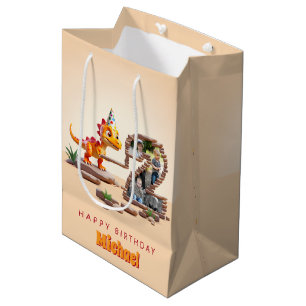 2e verjaardag grote aantal foto Little Dino Drag Medium Cadeauzakje