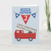 2e verjaardag Grote Nephew Vuurtruck met aangepast Kaart (Voorkant)