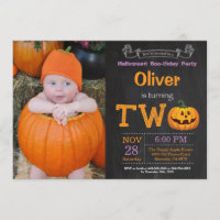 2e verjaardag Halloween Party Fotouitnodiging